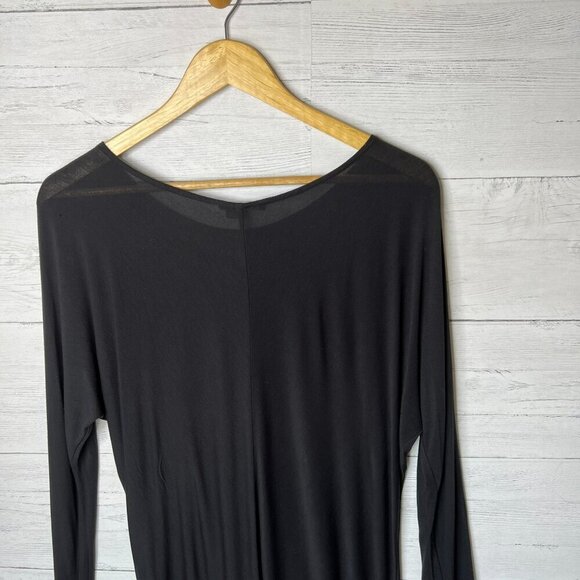 Vince Top Womens Size S/P Black Long Sleeve Silk Blend Minimalist Leisurewear - Picture 11 of 15